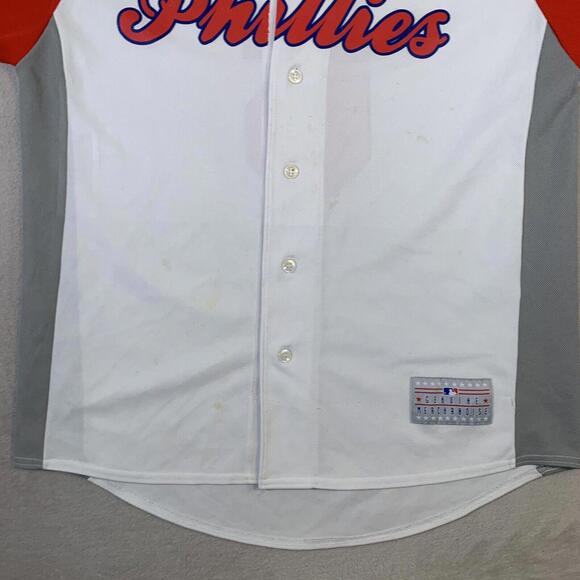 VTG Philadelphia Phillies Jersey Mens Size Medium‎ White Ryan Howard MLB U62 - Picture 6 of 16